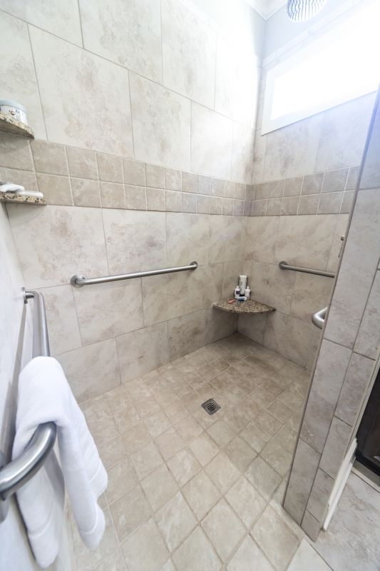 Walk-In Shower with Large Tiles